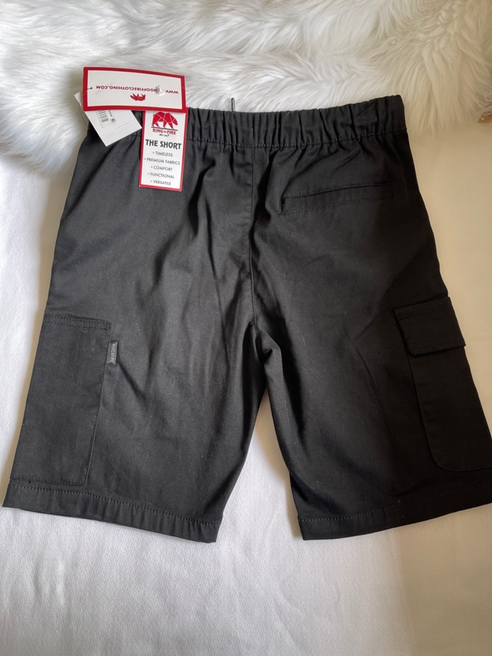 Ring of Fire Big Boys Black ADINO Cargo Shorts Brand New With Tags. - Picture 6 of 13